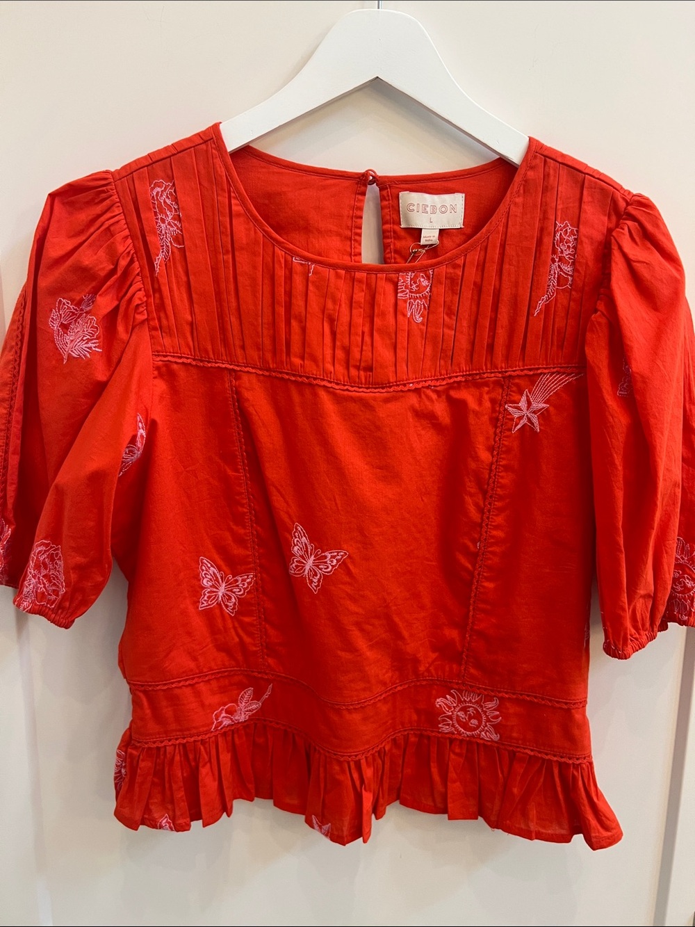 CIEBON Red Coral Blouse - Size L